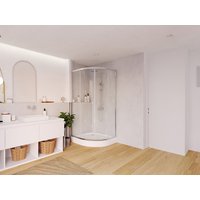 Duschtrennwand Seitenwand Eckdusche mit Duschwanne - Chromfarben - L80 x B80 x H192 cm - MILOA von Shower & Design