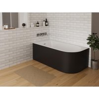 Eckbadewanne - 201 L - 150 x 75 x 58 cm - Schwarz glänzend - Ecke links - ANIKA Eckbadewanne - 201 L - 150 x 75 x 58 cm - Schwarz glänzend - Ecke links - ANIKA von Vente-unique