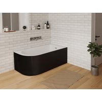 Eckbadewanne - 240 L - 170 x 75 x 58 cm - Schwarz glänzend - Ecke rechts - ANIKA Eckbadewanne - 240 L - 170 x 75 x 58 cm - Schwarz glänzend - Ecke rechts - ANIKA von Vente-unique