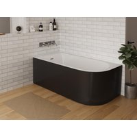 Eckbadewanne - 240L - 170 x 75 x 58 cm - Ecke Links - Schwarz matt - AKINA von Shower & Design