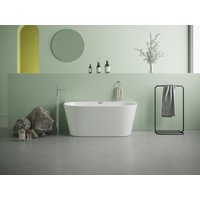 Halb freistehende Badewanne - 175L - 130 x 71,5 x 58 cm - Acryl - Weiß - DIVINA von Shower & Design