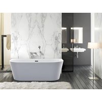 Halb freistehende Badewanne - 255L - 180 x 75 x 58 cm - Acryl - Weiß - DIVINA von Shower & Design