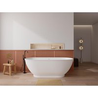 Freistehende Badewanne oval - 240 L - 170 x 75 x 60 cm - Acryl - Weiß matt - MOBULA von Shower & Design