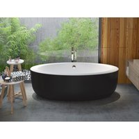 Freistehende Badewanne oval - 251 L - 185 x 90 x 58 cm - Acryl - Schwarz - MARMATI von Shower & Design