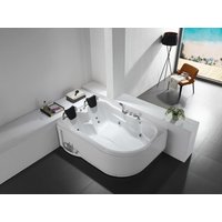 Whirlpool Badewanne - 2 Personen - 385 L - 181 x 121 x 65 cm - Ecke Links - Weiß - RAFINA von Shower & Design