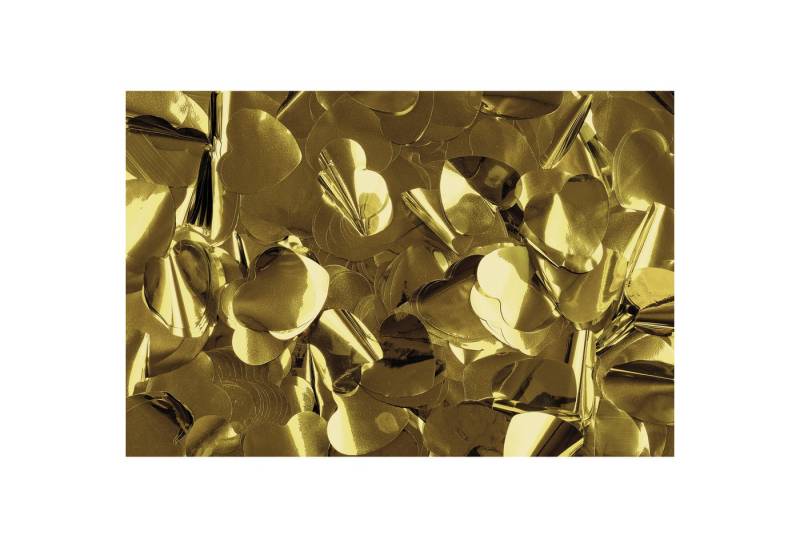 Showgear Discolicht Showgear Metallic Confetti - Hearts Gold, Ø 55 mm, 1 kg, feuerhemmend von Showgear