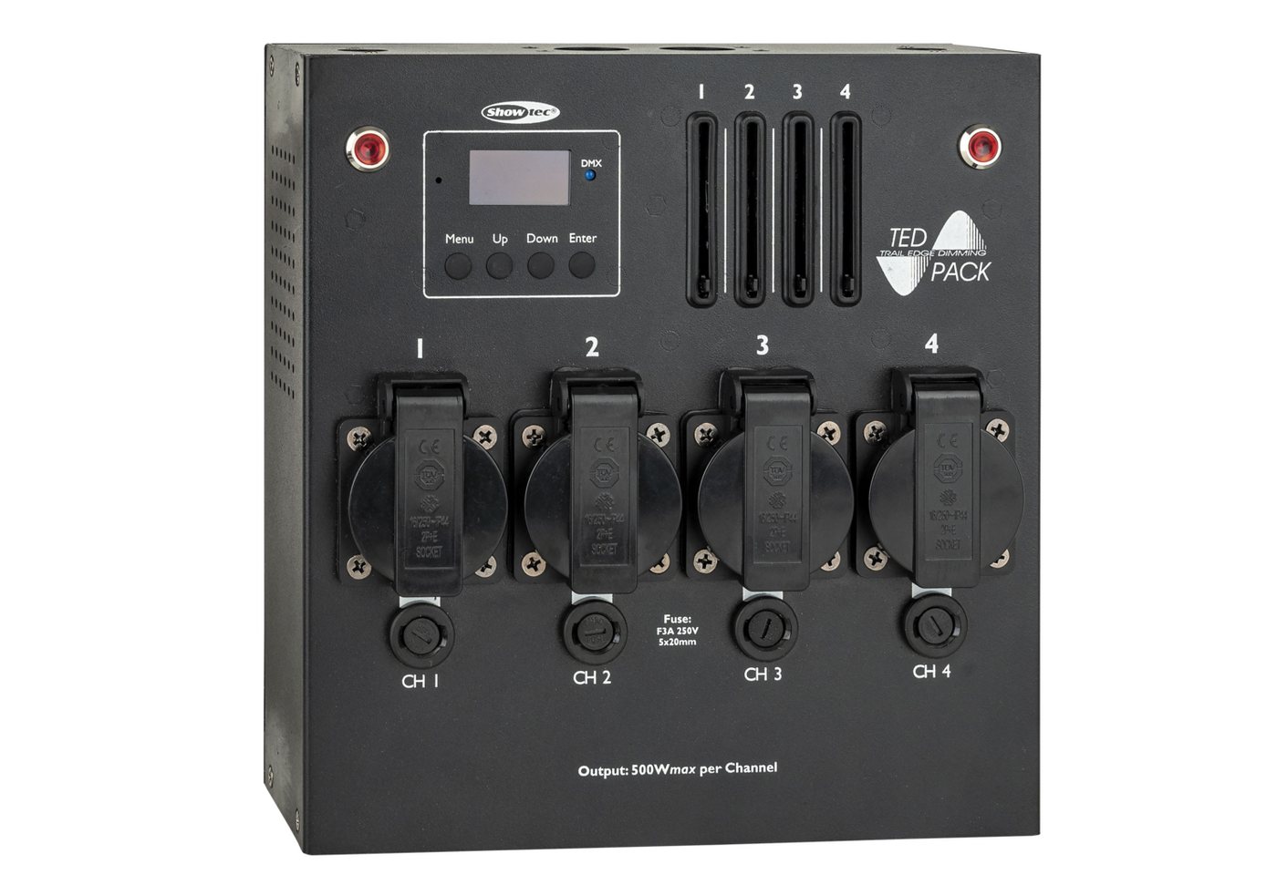 Showgear Discolicht Showtec TED Pack LC 4-Kanal Dimmerpack mit lokaler Steuerung von Showgear