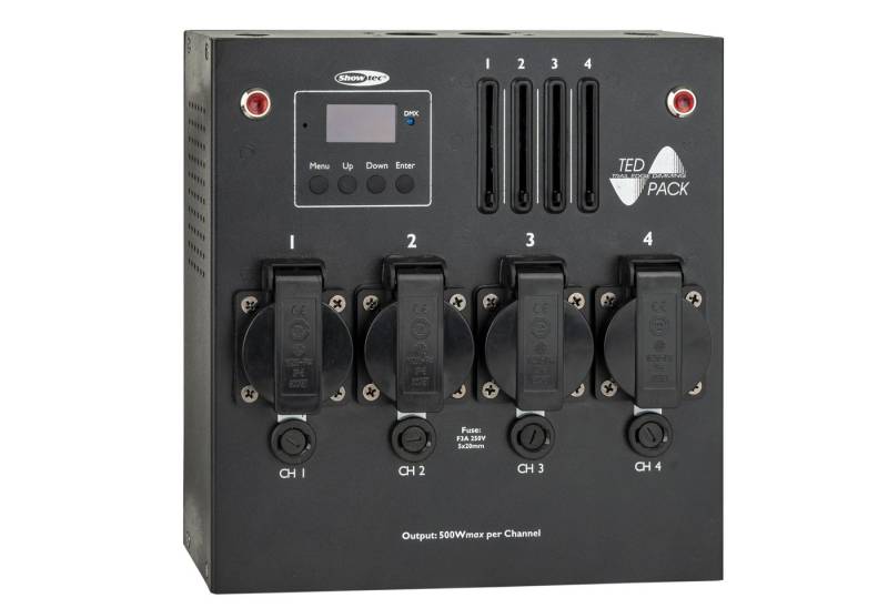 Showgear Discolicht Showtec TED Pack LC 4-Kanal Dimmerpack mit lokaler Steuerung Showgear Discolicht Showtec TED Pack LC 4-Kanal Dimmerpack mit lokaler Steuerung von Showgear
