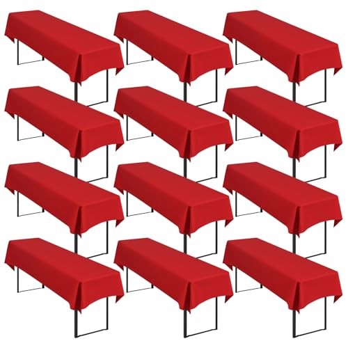 12 Stück Rot Biertisch Tischdecke universal für 50cm u.70cm Biertische Hussen für Biertisch, Blickdichte Polyester Biertischhussen Biertisch-Husse Rechteckige Tischdecken Waschbar-250x100cm 12 Stück Rot Biertisch Tischdecke universal für 50cm u.70cm Biertische Hussen für Biertisch, Blickdichte Polyester Biertischhussen Biertisch-Husse Rechteckige Tischdecken Waschbar-250x100cm von Showgeous