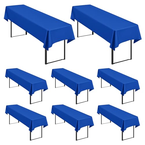 8 Stück Königsblau Biertisch Tischdecke universal für 50cm u.70cm Biertische Hussen für Biertisch, Blickdichte Polyester Biertischhussen Biertisch-Husse Rechteckige Tischdecken Waschbar-250x100cm von Showgeous