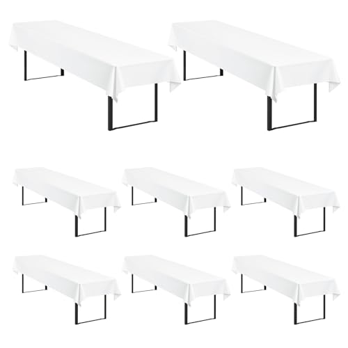 8 Stück Weiß Biertisch Tischdecke universal für 50cm u.70cm Biertische Hussen für Biertisch, Blickdichte Polyester Biertischhussen Biertisch-Husse Rechteckige Tischdecken Waschbar-250x100cm 8 Stück Weiß Biertisch Tischdecke universal für 50cm u.70cm Biertische Hussen für Biertisch, Blickdichte Polyester Biertischhussen Biertisch-Husse Rechteckige Tischdecken Waschbar-250x100cm von Showgeous