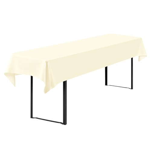 Showgeous 1 Stück Biertisch Tischdecke universal für 50cm u.70cm Biertische Hussen für Biertisch Biertischhussen Biertisch-Husse Bierzeltgarnitur Rechteckige Tischdecken Waschbar 100x250cm(Beige) von Showgeous