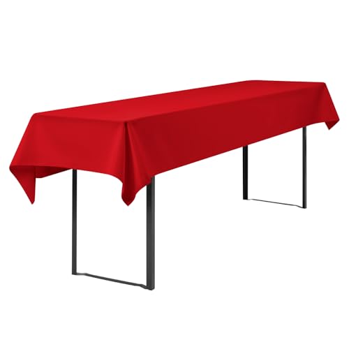 Showgeous 1 Stück Biertisch Tischdecke universal für 50cm u.70cm Biertische Hussen für Biertisch Biertischhussen Biertisch-Husse Bierzeltgarnitur Rechteckige Tischdecken Waschbar 100x250cm(Rot) von Showgeous