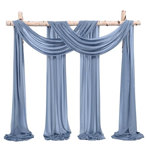 Showgeous 2 Pack Querbehang Staubiges Blau 73cmx610cm Tüll Foto Hintergrund Hochzeit Vorhang Deko Staubiges Blau Chiffon-Stoff Hochzeitsbogen Gardinen für Laube Hochzeit Torbogen Zeremonie Party Showgeous 2 Pack Querbehang Staubiges Blau 73cmx610cm Tüll Foto Hintergrund Hochzeit Vorhang Deko Staubiges Blau Chiffon-Stoff Hochzeitsbogen Gardinen für Laube Hochzeit Torbogen Zeremonie Party von Showgeous