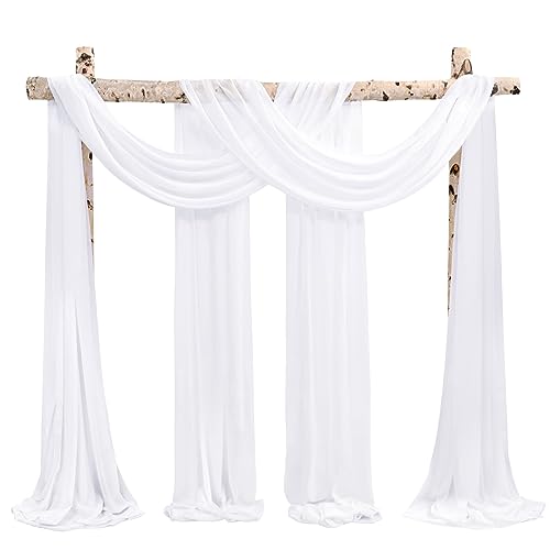 Showgeous 2 Packs Querbehang Weiß 73cmx610cm Tüll Foto Hintergrund Hochzeit Vorhang Deko Weiss Chiffon-Stoff Hochzeitsbogen Gardinen für Laube Hochzeit Torbogen Zeremonie Fotografie Party Showgeous 2 Packs Querbehang Weiß 73cmx610cm Tüll Foto Hintergrund Hochzeit Vorhang Deko Weiss Chiffon-Stoff Hochzeitsbogen Gardinen für Laube Hochzeit Torbogen Zeremonie Fotografie Party von Showgeous