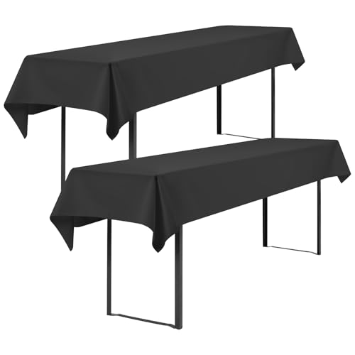 Showgeous 2 Stück Biertisch Tischdecke universal für 50cm u.70cm Biertische Hussen für Biertisch Biertischhussen Biertisch-Husse Bierzeltgarnitur Rechteckige Tischdecken Waschbar 100x250cm(Anthrazit) von Showgeous