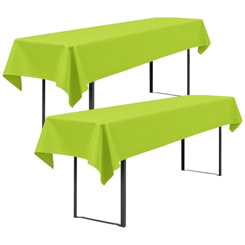 Showgeous 2 Stück Biertisch Tischdecke universal für 50cm u.70cm Biertische Hussen für Biertisch Biertischhussen Biertisch-Husse Bierzeltgarnitur Rechteckige Tischdecken Waschbar 100x250cm(Fruchtgrün) von Showgeous