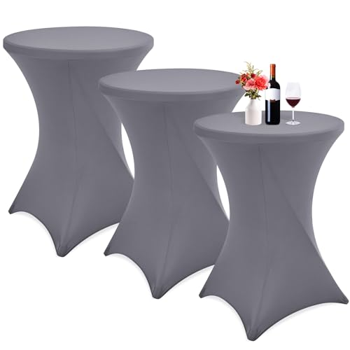 Showgeous 3er-Set Stretch Stehtisch Husse für Bistrotisch Ø 80-85 cm Cocktail Tisch-Überzug Husse, Verstärkung im Fußbereich, Stretch-Husse Hellgrau Hussen für Stehtische und Bistrotische(Hellgrau) Showgeous 3er-Set Stretch Stehtisch Husse für Bistrotisch Ø 80-85 cm Cocktail Tisch-Überzug Husse, Verstärkung im Fußbereich, Stretch-Husse Hellgrau Hussen für Stehtische und Bistrotische(Hellgrau) von Showgeous