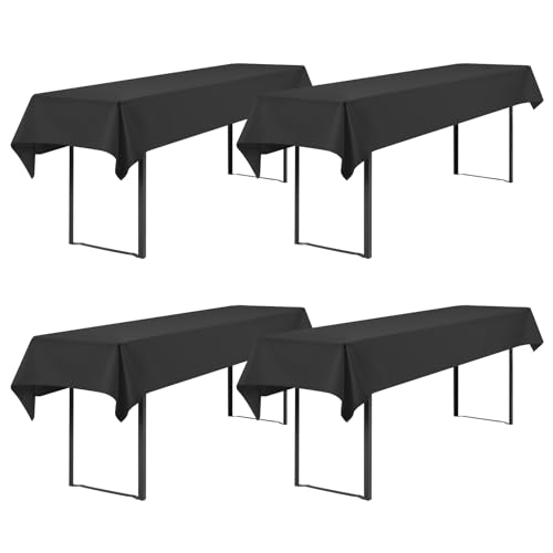 Showgeous 4 Stück Biertisch Tischdecke universal für 50cm u.70cm Biertische Hussen für Biertisch Biertischhussen Biertisch-Husse Bierzeltgarnitur Rechteckige Tischdecken Waschbar 100x250cm(Anthrazit) von Showgeous