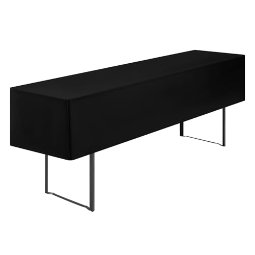 Showgeous Biertischhussen Tischdecke 3/8 Länge für 50cm Bierzelttisch Biertisch Tischdecke Biertisch-Husse Premium Blickdicht Wasserdicht Waschbar 220x50x35cm(Schwarz) von Showgeous