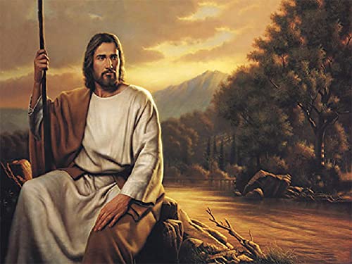 Showker 5D Diamant Painting Kit Jesus Himmlischer Vater - DIY Diamond Painting Bilder Runde Zubehör für Runde Diamond Kreuzstich Stickerei - Dekorative Kunst für Büro und Zuhause 30x40cm von Showker