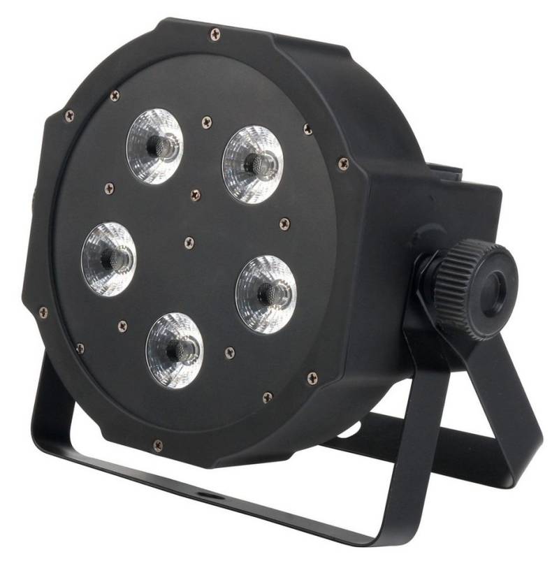Showlite LED Discolicht FLP-5 x 8 Watt Flatline Panel Scheinwerfer, Stroboskop Funktion, LED, RGBW, DMX-Steuerung, Automatiksteuerung oder Musiksteuerung von Showlite
