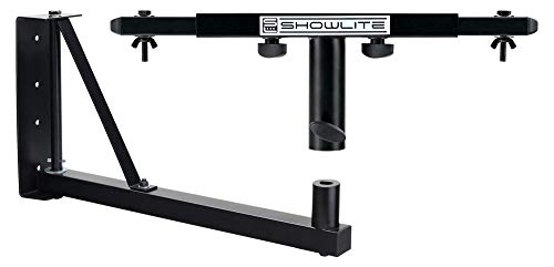 Showlite SAT-02 T Quertraversen Set mit Boxenwandhalter (Robuster Wandhalterung mit 36 mm Flansch im Set mit passendem Querträger für 2 Scheinwerfer) Schwarz von Showlite