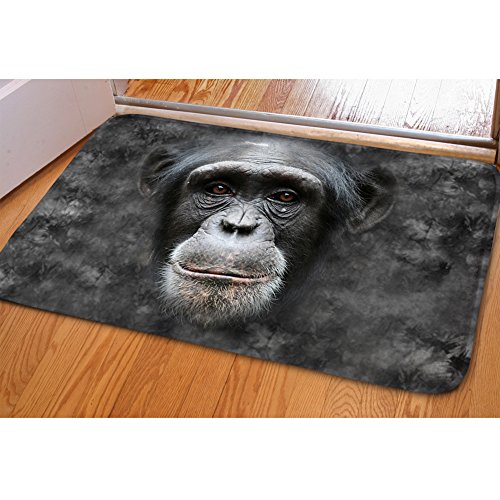 Showudesigns Fußmatte mit Affen-Motiv, saugfähig, 40 x 60 cm von Showudesigns