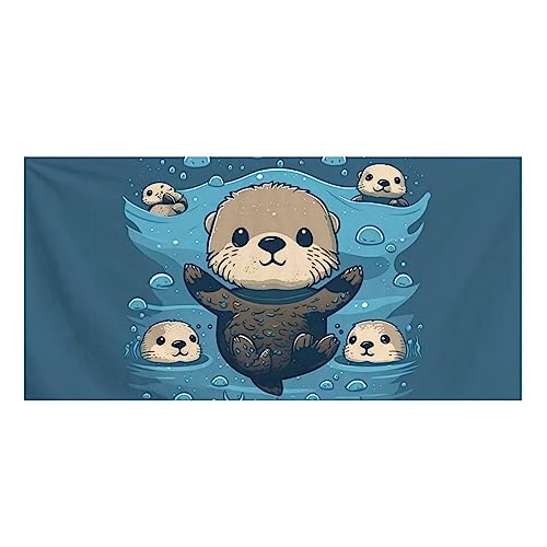 Showudesigns Sea Otter großes Badetuch für Mädchen und Jungen, Badezimmer, Körperhandtuch, saugfähig, weiche Baumwolle, Badetuch, Duschtuch, Strandtücher, 150 x 73 cm, Blau Showudesigns Sea Otter großes Badetuch für Mädchen und Jungen, Badezimmer, Körperhandtuch, saugfähig, weiche Baumwolle, Badetuch, Duschtuch, Strandtücher, 150 x 73 cm, Blau von Showudesigns