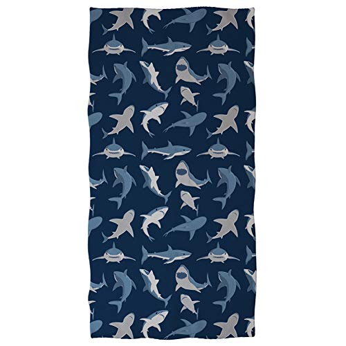 Showudesigns Shark Baumwoll-Badetücher für Jungen und Kinder, Badezimmerhandtuch, saugfähig, weich, bequem, langlebig (150 x 73 cm) von Showudesigns