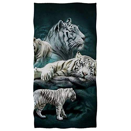 Showudesigns Weiches Baumwoll-Badetuch mit Tiger-Aufdruck, saugfähig, für Teenager, Jungen, Männer, Geschenk, großes Badetuch, Duschtuch, Badetuch (150 x 74 cm) von Showudesigns