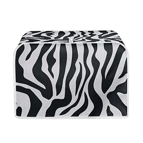 Showudesigns Zebra-gestreifte Toaster-Abdeckung, Heimdekoration, Toaster, Ofenabdeckung, 2 Scheiben, Staubschutz, schmutzabweisend, Küchengeräteabdeckung, Schwarz und Weiß von Showudesigns