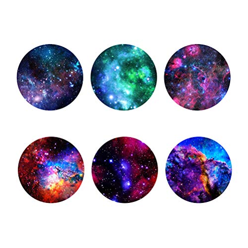 Showudesigns saugfähige Untersetzer für Getränke, Set von 6 bunten Tischsets, Tassen, Glas, Kaffee, leichte Matten runde Untersetzer Galaxy Space von Showudesigns