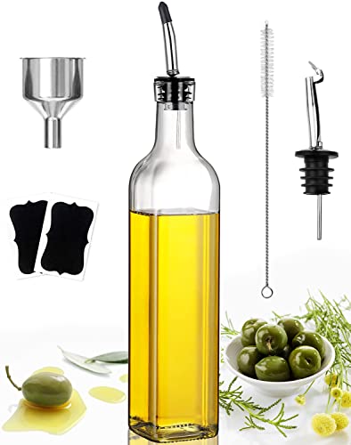 Showvigor Ölflasche, 500ML Essig und Ölspender Set, Ölflasche mit Ausgießer, Olivenöl Flasche für Küche und BBQ von Showvigor