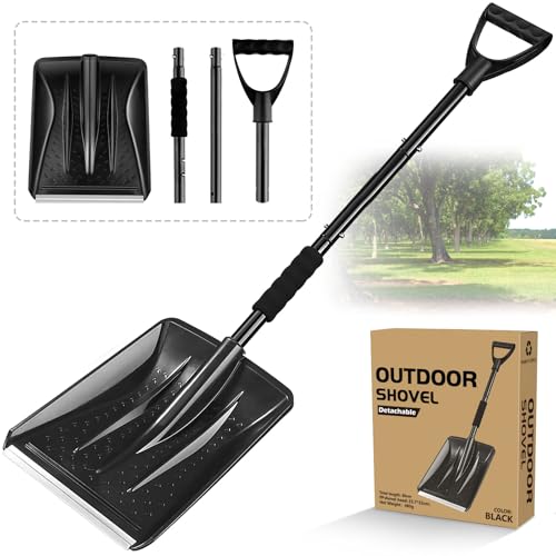 Schneeschaufel, 108cm Schneeschaufel Auto, 4-Teiliges Abnehmbares Design, Leichte Tragbare Einstellbare Schneeschieber mit Großer Kapazität Perfekt für Garten, Autofahrt, Camping (Schwarz) Schneeschaufel, 108cm Schneeschaufel Auto, 4-Teiliges Abnehmbares Design, Leichte Tragbare Einstellbare Schneeschieber mit Großer Kapazität Perfekt für Garten, Autofahrt, Camping (Schwarz) von Showvigor