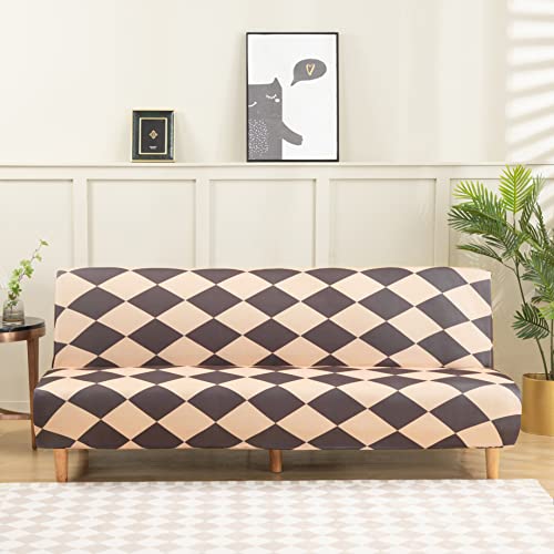 ShowyLive Mingfuxin Armlose Sofa-Bettbezüge, Spandex Stretch Futon Schonbezug Schutz, Klappcouch Sofa Schild passt für 2-3-Sitzer Klappsofa Bett ohne Armlehnen (gedruckt # 4308) von Mingfuxin