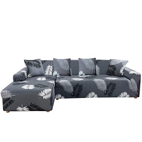 ShowyLive Sofa Überzug Couch Überzug 2er Set für Ecksofa L-Form Sofabezug 3 Sitzer+3 Sitzer, mit 4 Stück Kissenbezug, Dunkelgrau ShowyLive Sofa Überzug Couch Überzug 2er Set für Ecksofa L-Form Sofabezug 3 Sitzer+3 Sitzer, mit 4 Stück Kissenbezug, Dunkelgrau von ShowyLive