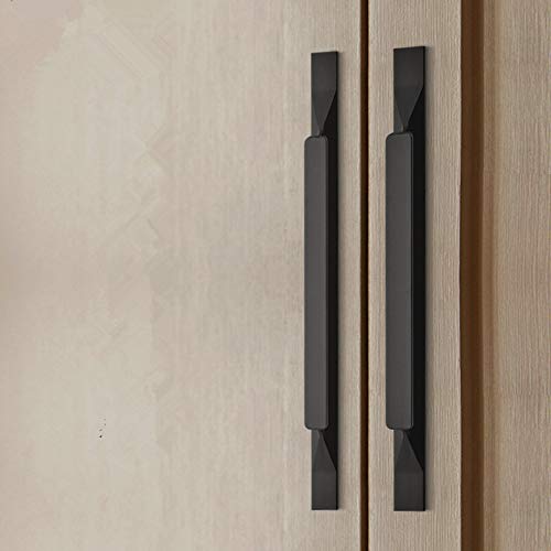 Shozafia Schubladen Griffe & Türgriffe 192mm Bohrlochabstand - 5 Stück Möbelgriffe 300mm Länge für Küchenschrank/Kleiderschrank - Ziehgriffe Schwarz mit Montageset - Robust & Einfach Schrankgriffe von Shozafia