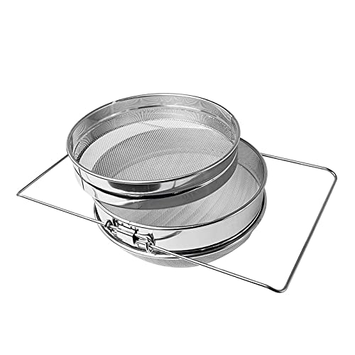 Shoze 25x25cm Edelstahl Honigsieb Doppelsieb Fliter Bienenzucht Imker Absetztank Imkereimaschine Einstellen Bienenhaus Ausstattung Geeignet zum Filtern von Honig von Shoze