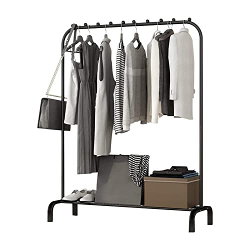 Shoze kleiderstange Kleiderständer Stabil Freistehender Kleiderbügel Trockengestell Metall Bekleidungsschiene mit Unterem Lagerregal kleiderstangen Garderobenständer für Home Schlafzimmer(Schwarz) von Shoze