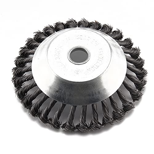 Shoze Wildkraut,25,4x200mm ProfiFugenbürste Unkrautbürste Wildkrautbürste Rundbürste Gezopft Wildkraut für Motorsense Freischneider Joint Twist Disc Stahldraht Zopf-Kegelbürste von Shoze