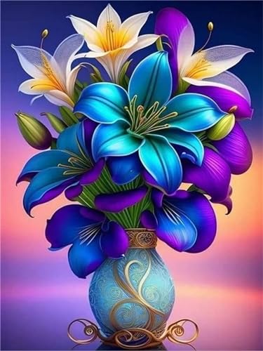 5D Diamond Painting Lilie Blume Diamant Painting Bilder, DIY Crystal Strass Stickerei Diamond Painting Erwachsene/Kinder, Voll Eckige Diamond Painting Zubehör Set für Home Wand Décor 20x15cm S-189 5D Diamond Painting Lilie Blume Diamant Painting Bilder, DIY Crystal Strass Stickerei Diamond Painting Erwachsene/Kinder, Voll Eckige Diamond Painting Zubehör Set für Home Wand Décor 20x15cm S-189 von Shozhoo