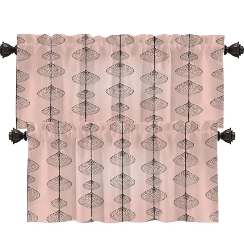 Shrahala Botanical Delicate Lines Verdunkelungsvorhänge für Fenster, weich, einfarbig, Küchenvorhänge, Sets für Fenster, wärmeisoliert, Badezimmer, Fenster, 2 Stück, 132 x 45 cm Shrahala Botanical Delicate Lines Verdunkelungsvorhänge für Fenster, weich, einfarbig, Küchenvorhänge, Sets für Fenster, wärmeisoliert, Badezimmer, Fenster, 2 Stück, 132 x 45 cm von Shrahala