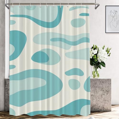 Shrahala Calm Aesthetic Fluid Forms Dekorativer Duschvorhang, abstrakte friedliche visuelle Badezimmer-Dekoration, Polyesterfaser, wasserdicht, mit Kunststoffringen, für Duschkabine, Badewannen, 183 x Shrahala Calm Aesthetic Fluid Forms Dekorativer Duschvorhang, abstrakte friedliche visuelle Badezimmer-Dekoration, Polyesterfaser, wasserdicht, mit Kunststoffringen, für Duschkabine, Badewannen, 183 x von Shrahala