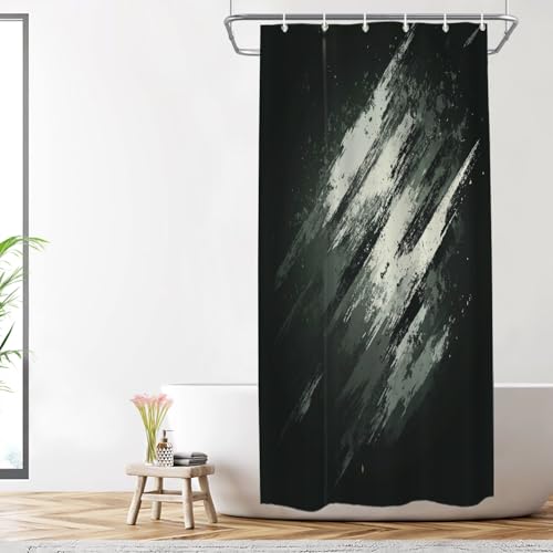 Shrahala Edgy Dark Ästhetischer dekorativer Duschvorhang, monochromatische Töne, gritty Look, Badezimmer-Dekor, Polyesterfaser, wasserdicht, mit Kunststoffringen, für Duschkabine, Badewannen, 183 x 91 Shrahala Edgy Dark Ästhetischer dekorativer Duschvorhang, monochromatische Töne, gritty Look, Badezimmer-Dekor, Polyesterfaser, wasserdicht, mit Kunststoffringen, für Duschkabine, Badewannen, 183 x 91 von Shrahala