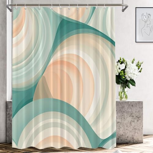 Shrahala Moderner digitaler Kunst-Duschvorhang, glatte Farbverläufe, flüssiges Badezimmer-Dekor, Polyesterfaser, wasserdicht, mit Kunststoffringen, für Duschkabine, Badewannen, 182,9 x 152,4 cm Shrahala Moderner digitaler Kunst-Duschvorhang, glatte Farbverläufe, flüssiges Badezimmer-Dekor, Polyesterfaser, wasserdicht, mit Kunststoffringen, für Duschkabine, Badewannen, 182,9 x 152,4 cm von Shrahala
