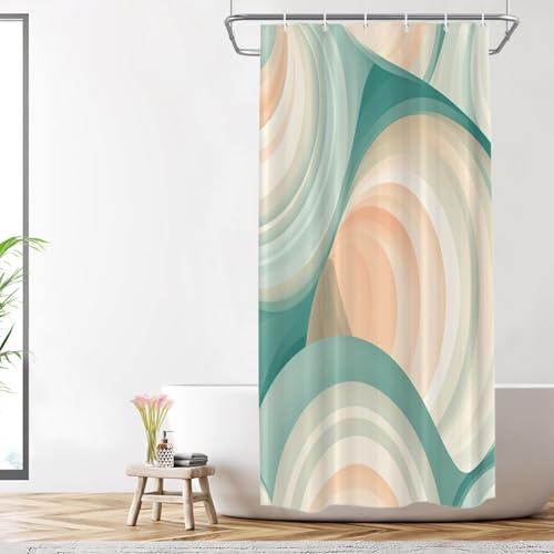 Shrahala Moderner digitaler Kunst-Duschvorhang, glatte Farbverläufe, flüssiges Badezimmer-Dekor, Polyesterfaser, wasserdicht, mit Kunststoffringen, für Duschkabine, Badewannen, 183 x 91 cm Shrahala Moderner digitaler Kunst-Duschvorhang, glatte Farbverläufe, flüssiges Badezimmer-Dekor, Polyesterfaser, wasserdicht, mit Kunststoffringen, für Duschkabine, Badewannen, 183 x 91 cm von Shrahala