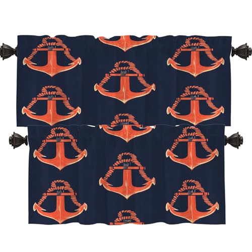 Shrahala Nautische maritime Verdunkelungsvorhänge für Fenster, Schiffszubehör, Bootfahren-Symbol, Küchenvorhänge, Sets für Fenster, wärmeisoliert, Badezimmer-Fenstervorhang, 2 Stück, 132 x 40 cm Shrahala Nautische maritime Verdunkelungsvorhänge für Fenster, Schiffszubehör, Bootfahren-Symbol, Küchenvorhänge, Sets für Fenster, wärmeisoliert, Badezimmer-Fenstervorhang, 2 Stück, 132 x 40 cm von Shrahala