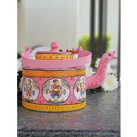 Handbemalter Teekessel Pink City, Festliches Geschenk, Geschenk Für Sie, Weihnachtsmorgen Teekanne von ShrangiFashions