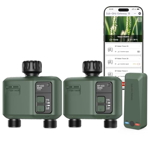 Shrivee 2PCS Smart Bewässerungscomputer WLAN mit 2 Zonen Ausgängen und 5 Programme for 4 Zonen Bewässerungssystem mit Regenverzögerung/Automatische Bewässerung, Ideal für Gewächshaus & Garten Shrivee 2PCS Smart Bewässerungscomputer WLAN mit 2 Zonen Ausgängen und 5 Programme for 4 Zonen Bewässerungssystem mit Regenverzögerung/Automatische Bewässerung, Ideal für Gewächshaus & Garten von Shrivee